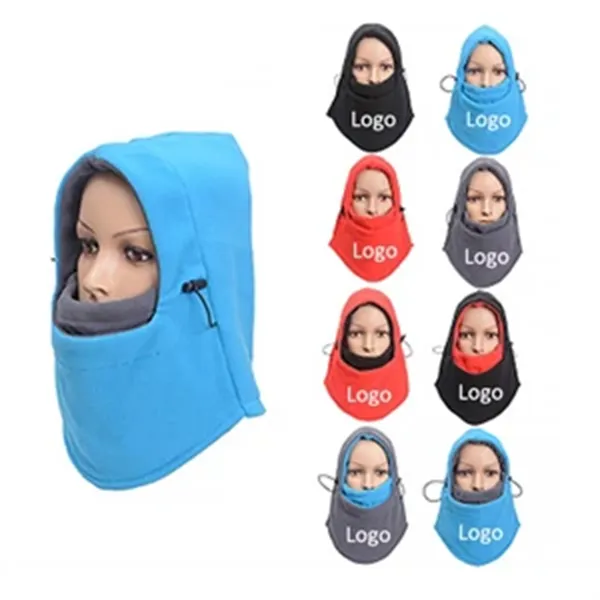 Outdoor Windproof Hood Fleece Double Layer Cap Hat