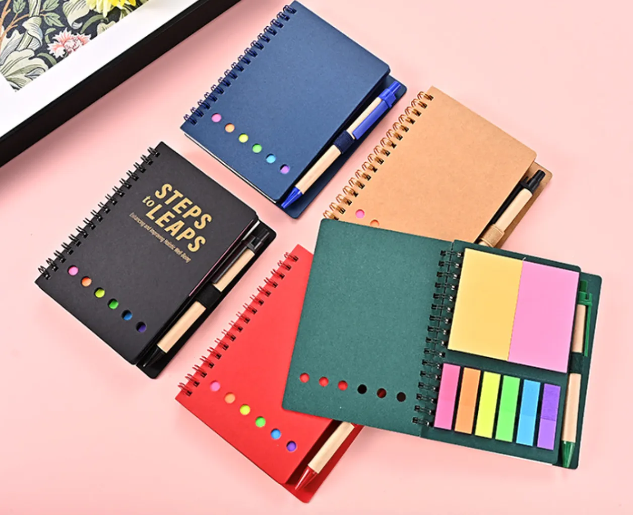 A6 Spiral Notebook with Sticky Notes