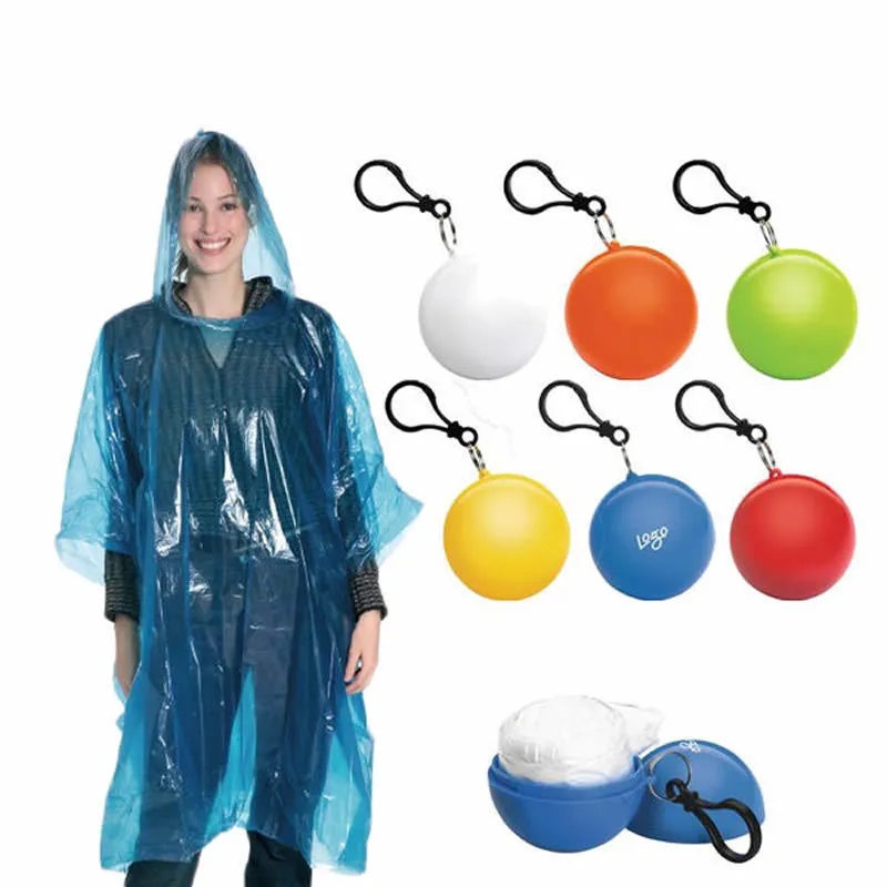 Portable Disposable Raincoat with key chain