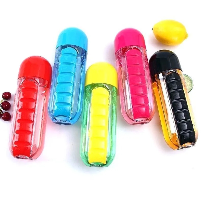 2-in-1 Pill Box Water Bottle