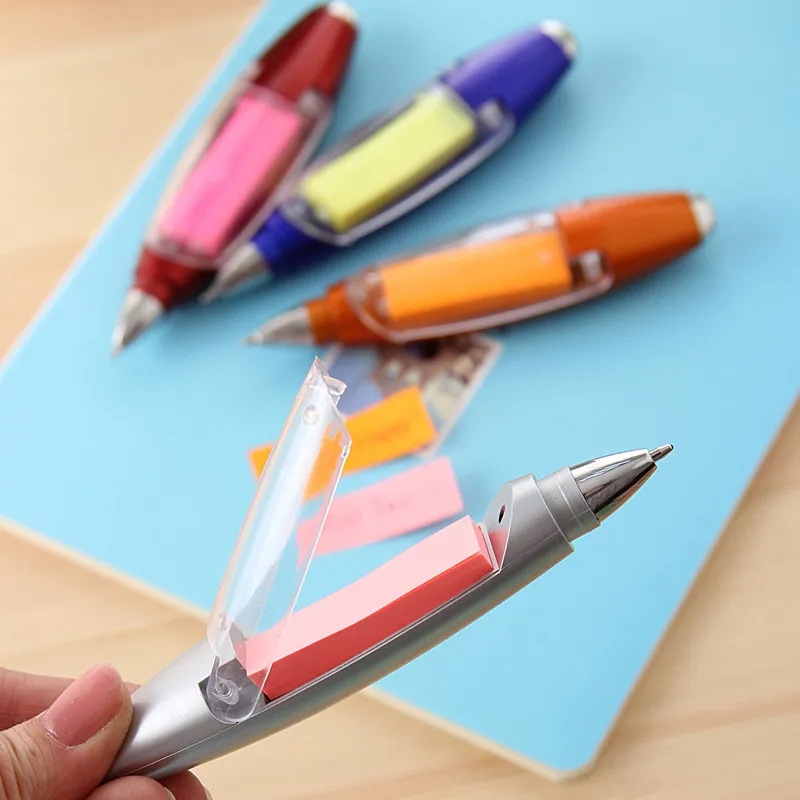Memo Pad LED Light Ballpoint Pen with lanyard