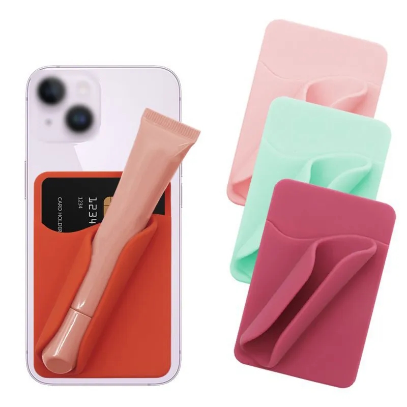 Silicone Lipstick Phone Holder and Card Wallet