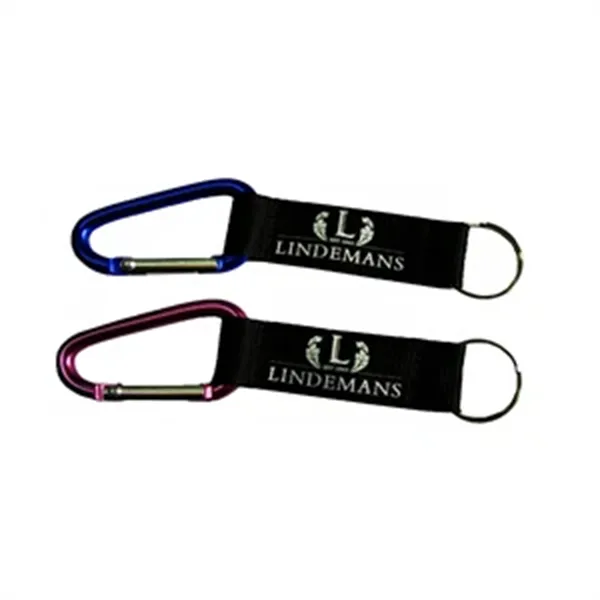 Carabiner Key Chain with Strap and Split Ring