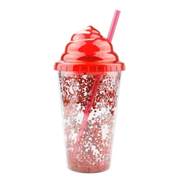 16oz Double wall ice cream cone cup body plastic tumbler