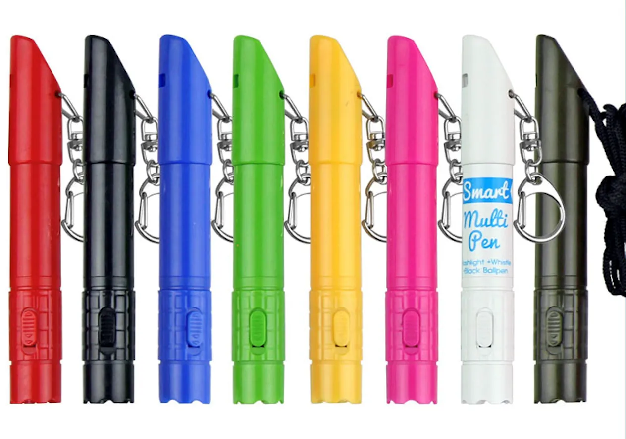 Whistle LED Light Keychain Ballpoint Pen