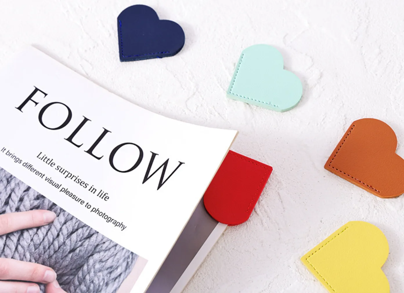 Heart-shaped Leather Bookmark